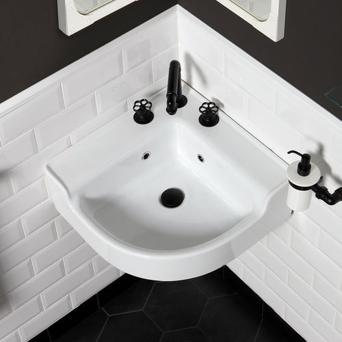 Wand-Waschbecken - BP450C - BLEU PROVENCE - Keramik / für Eckeinbau / modern