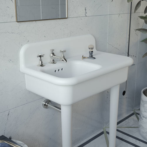 Wand-Waschbecken - TC2LA80 - BLEU PROVENCE - Keramik / Mischbatterie / Mattfinish