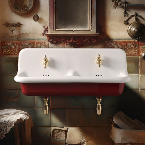 Wand-Waschbecken - TCL120 - BLEU PROVENCE - Keramik / Hochglanz / Mattfinish