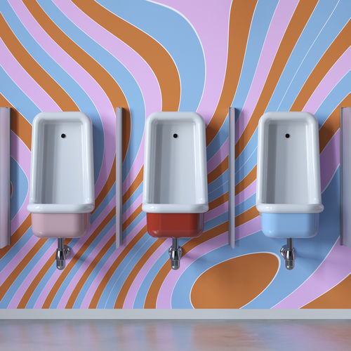 Keramik-Urinal - True Colors Lite - BLEU PROVENCE - wandmontiert / für professionellen Einsatz / für Privatgebrauch