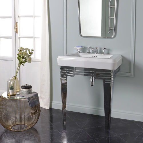 Bodenstehendes Waschbecken - BP575 - BLEU PROVENCE - Keramik / rechteckig / 1-Loch
