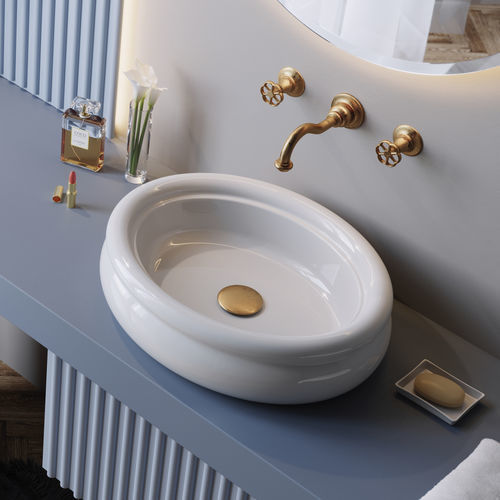 Aufsatzwaschbecken - BP356 - BLEU PROVENCE - Keramik / individuell gestaltbar / antibakteriell