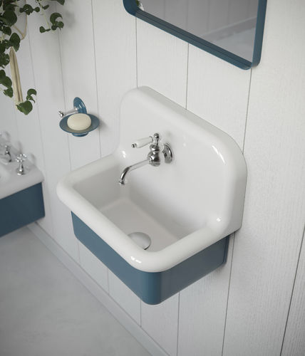 Wand-Waschbecken - TCL45 - BLEU PROVENCE - Keramik / Mischbatterie / Mattfinish