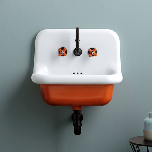 Wand-Waschbecken - TCL60 - BLEU PROVENCE - Keramik / Mattfinish / Hochglanz