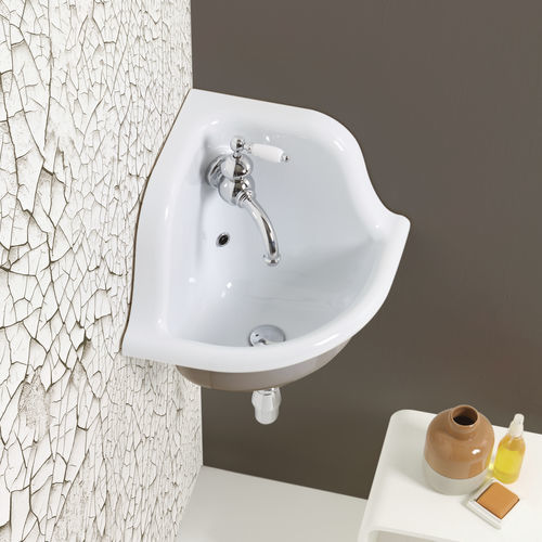 Wand-Waschbecken - TCL4040 - BLEU PROVENCE - Keramik / für Eckeinbau / klassisch