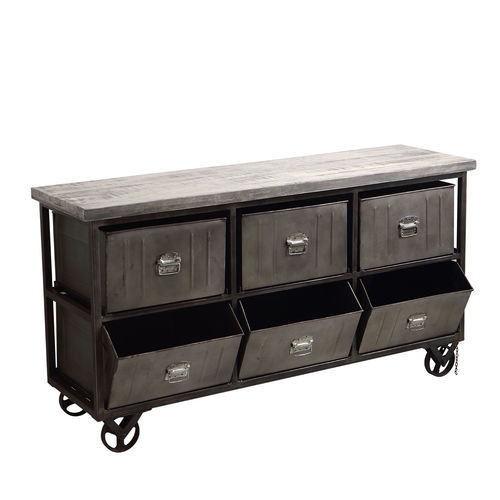 Doppelter Waschtisch-Unterschrank - MBMETRO2 - BLEU PROVENCE - freistehend / Holz / Metall