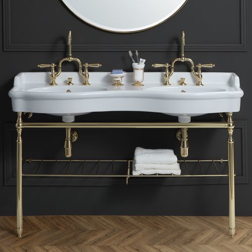Wand-Waschbecken - BP8140 - BLEU PROVENCE - Metall / Keramik / doppelt