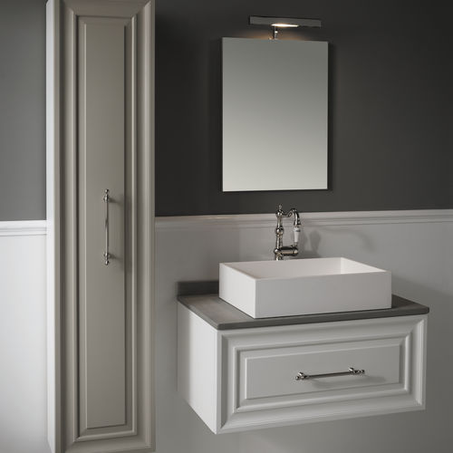 Wandhängender Waschtisch-Unterschrank - CHARME1 - BLEU PROVENCE - MDF / Keramik / Naturstein