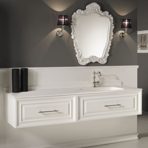 Wandhängender Waschtisch-Unterschrank - CHARME3 - BLEU PROVENCE - MDF / Harz / modern