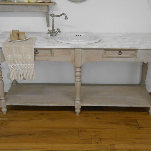 Freistehender Waschtisch-Unterschrank - SAUGE - BLEU PROVENCE - Holz / klassisch