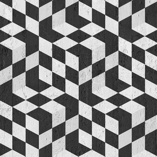 Klassische Tapete - BLACK OPTICAL CUBES - Mineheart - Vlies / Motiv / schwarz