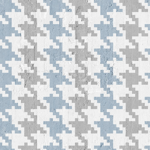 Moderne Tapete - NAVY &amp; GREY PIED DE POULE - Mineheart - Vlies / Motiv / Stoffoptik