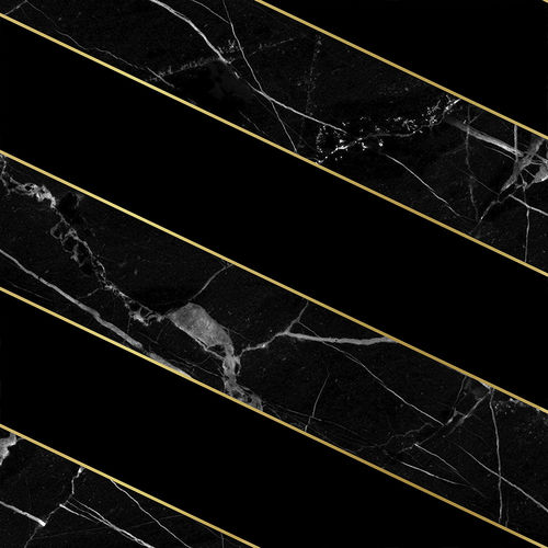 Moderne Tapete - DIAGONAL MARBLE - BLACK - Mineheart - Vlies / Streifenmuster / Marmoroptik