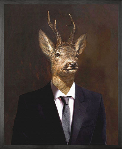 Leinwand-Gemälde - BUCK 2 - Mineheart - Portrait / Tiermuster / für Gewerbegebrauch