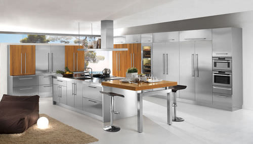 Moderne Küche - BARN - ARCA CUCINE ITALIA S.R.L. - Holz / Edelstahl / Kochinsel