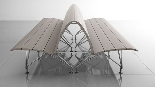 Moderne Bank - AIRPORT - MASCAGNI - Holz / Stahl / doppelseitig