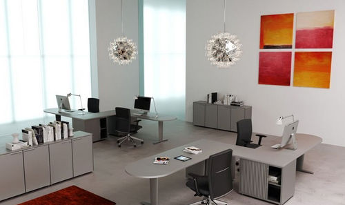Schreibtisch für Open Space - CORA - MASCAGNI - modern / Holz / mit Stauraum