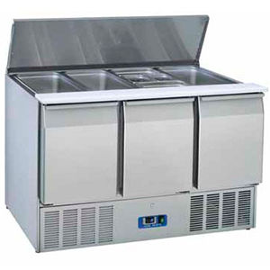 Profi-Saladette - MAGIC SAL 14000 - FRIGEO PERFECT COOLING - Edelstahl / gekühlt / mit 3 Türen