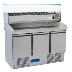 Zubereitungstisch für Pizza - MAGIC PPC 14000 LUX - FRIGEO PERFECT COOLING - Glas / Edelstahl / gekühlt