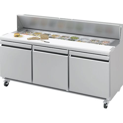 Zubereitungstisch für Sandwich - UC 72 P - INFRICO, S.L. - Edelstahl / Dekorputz / Polyethylen