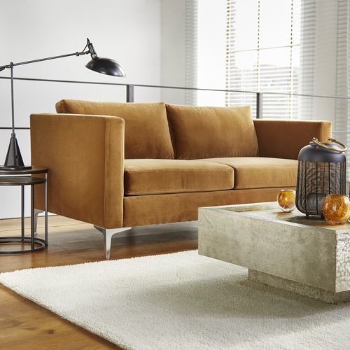 Modernes Sofa - CORNER - LAMBERT - Stoff / braun / grau