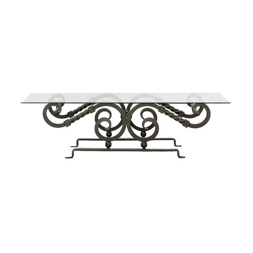 Stil-Couchtisch - H 1128 - GUADARTE - Glas / Schmiedeeisen / Gestell aus Metall