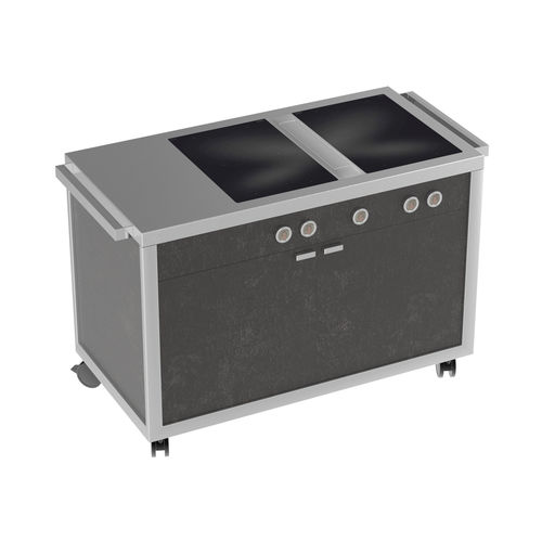 Mobile Küche - DOUBLE INDUCTION TOP STATION - LA TAVOLA S.R.L. - modern / Edelstahl / mit Griffen