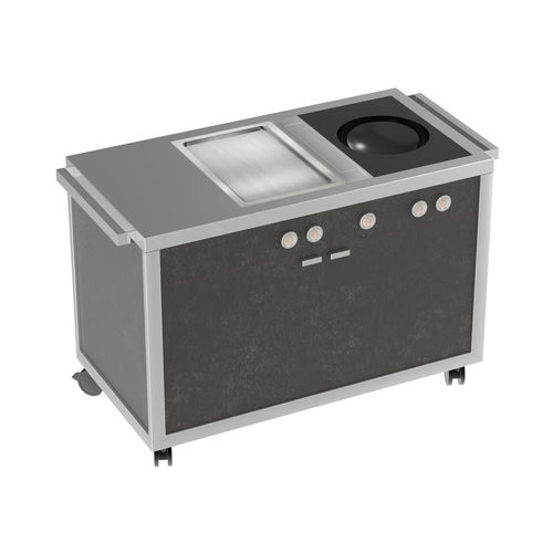 Mobile Küche - WOK & TEPPANYAKI STATION - LA TAVOLA S.R.L. - modern / Edelstahl / mit Griffen