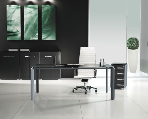 Chefschreibtisch - LASA S.R.L. - bodenstehend / modern / Glas