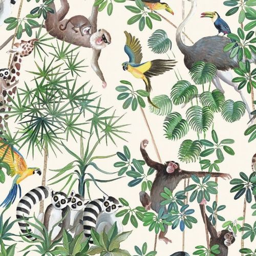Möbelstoff - LA JUNGLE DES ANIMAUX - Olivier Thévenon Selection - für Vorhänge / Naturmotiv / Tiermuster