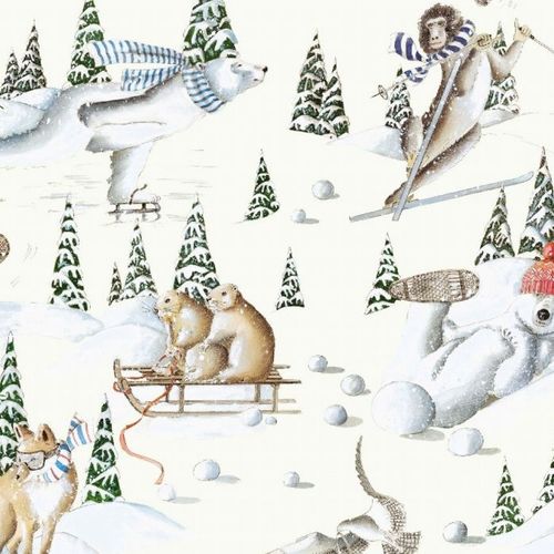 Möbelstoff - TOUS AU SKI - Olivier Thévenon Selection - für Vorhänge / Tiermuster / Baumwolle