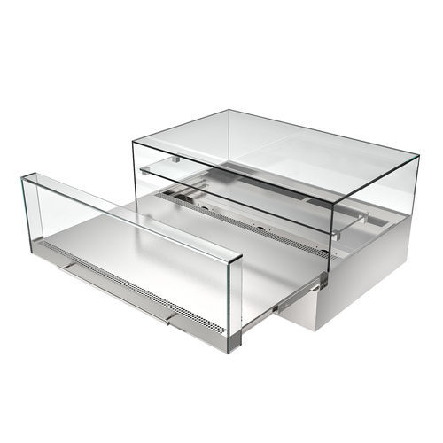 Verkaufskühlvitrine - Gold - Moving Glass & Metal Design - Stand / für Konditoreien / Edelstahl