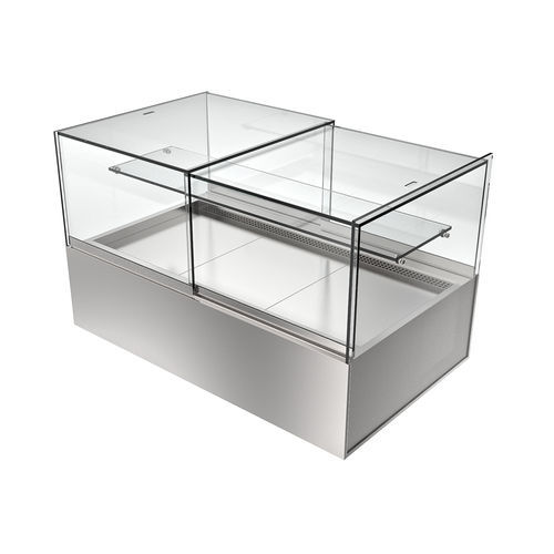 Verkaufskühlvitrine - Isola Gold - Moving Glass & Metal Design - Stand / für Konditoreien / Edelstahl
