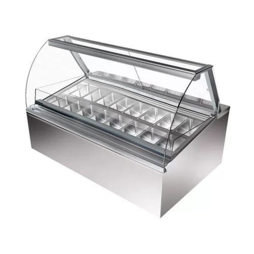 Verkaufskühlvitrine - Orione - Moving Glass & Metal Design - für Konditoreien / Edelstahl / Aluminium