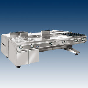 Edelstahl-Profiküche - STARLINE - NILMA - Modul / mit Griffen