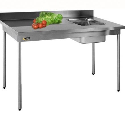 Edelstahl-Zubereitungstisch - TH - SOFINOR SAS - mit Waschbecken / Profi