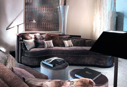 Stil-Sofa - FLOFÀ - ASCENSION LATORRE - Stoff / schwarz / 3 Plätze