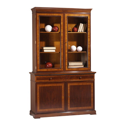 Traditioneller Vitrinenschrank - ESCALDES - ACANTO - freistehend / Nussbaum / Holzfurnier