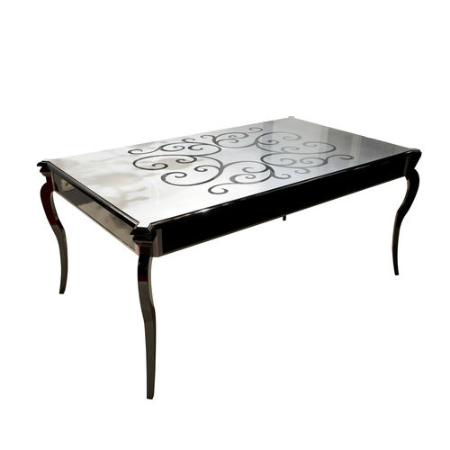 Klassischer Esstisch - TRENTO - ACANTO - Holzfurnier / Aluminium / Gestell aus Holz