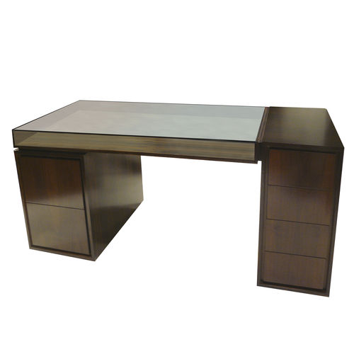 Bodenstehender Schreibtisch - KENYA GRANDE - ACANTO - modern / Holzfurnier / Nussbaum