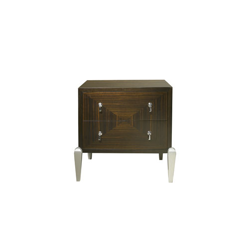 Moderner Nachttisch - LYS Tall - ACANTO - Holzfurnier / Gestell aus lackiertem Metall / rechteckig