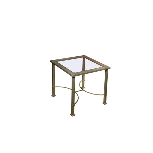 Klassischer Beistelltisch - RIOLA - ACANTO - Glas / Gestell aus Metall / quadratisch