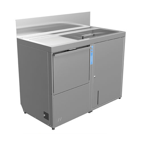 Freistehender Waschtisch-Unterschrank - WEXIODISK - Edelstahl / modern / 1 Tür