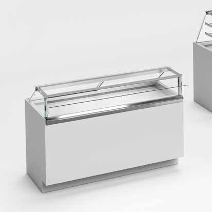 Beheizte Verkaufsvitrine / Verkaufs - FLAT S 1200 - CIAM S.P.A. - auf Rollen / für Schokoladeartikel / mit Sichtfläche