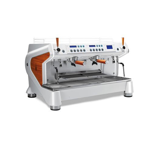 Espressomaschine - MONTE CARLO WHITE&WOOD - CONTI - Profi / automatisch / 2 Brühgruppen