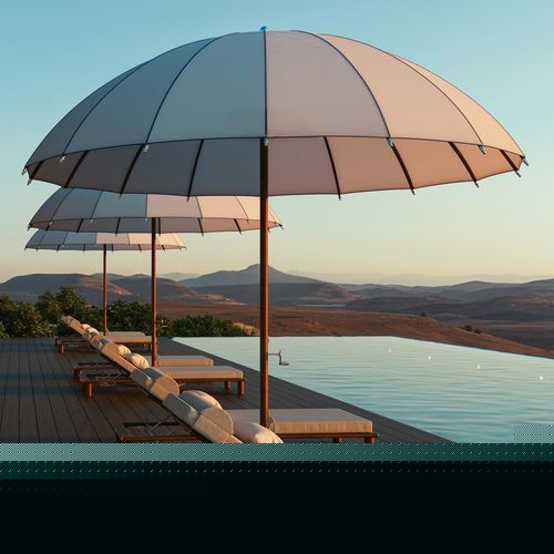 Runder Sonnenschirm - OCEAN MASTER MAX BOLERO - TUUCI - mit Zentralmast / Thermoplast / Aluminium