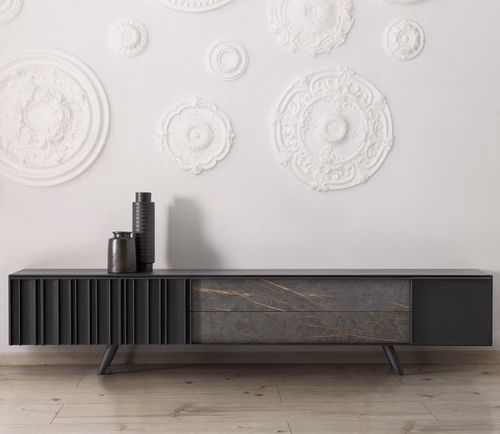 Modernes Fernsehmöbel - CREA - MEGAMOBILIARIO - lowboard / mit Schubladen / Holz