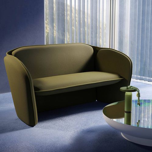 Modernes Sofa - Lily - Petite Friture - Stoff / blau / Sperrholz