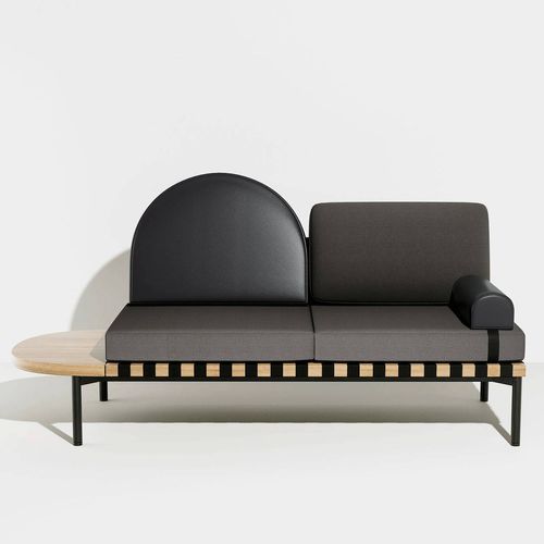 Moderne Récamiere - GRID - Petite Friture - Stoff / Leder / Holz