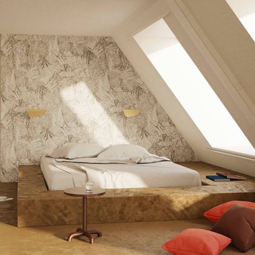Moderne Tapete - JUNGLE - Petite Friture - Naturmotiv / grau / blau